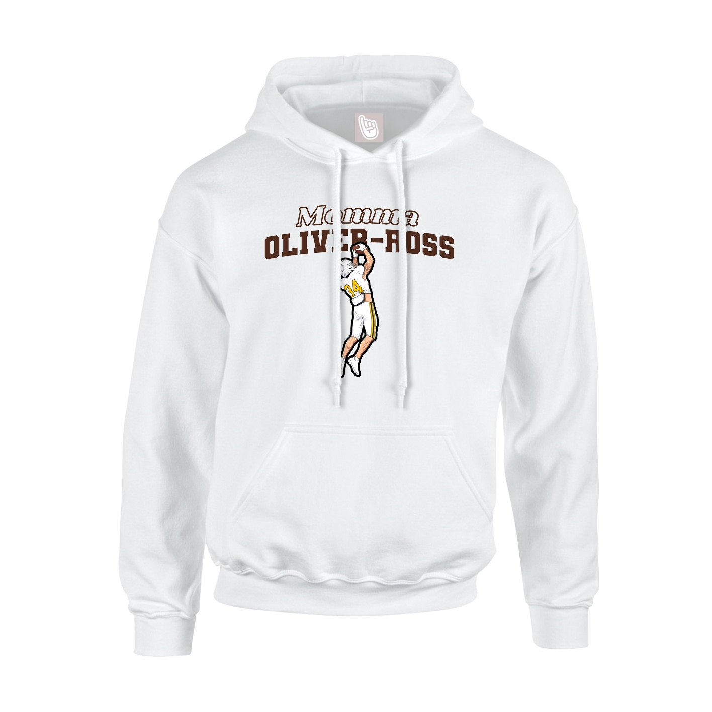 Youth Hoodie — Mothers Day Block in White
