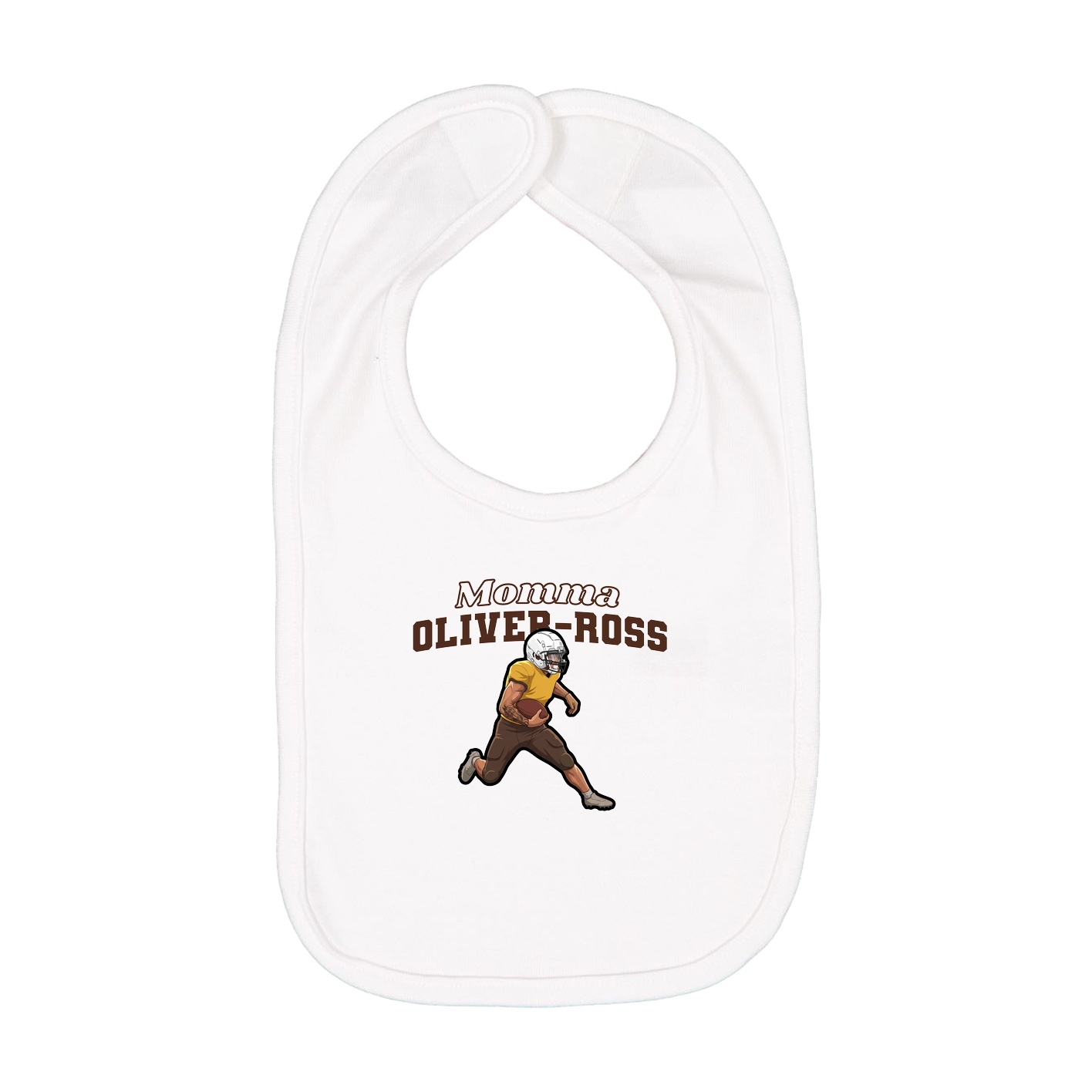 Infant Bib — Mothers Day Block in White