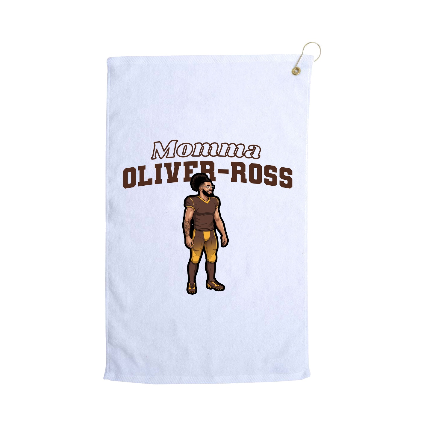 Golf Towel — Mothers Day Block in White