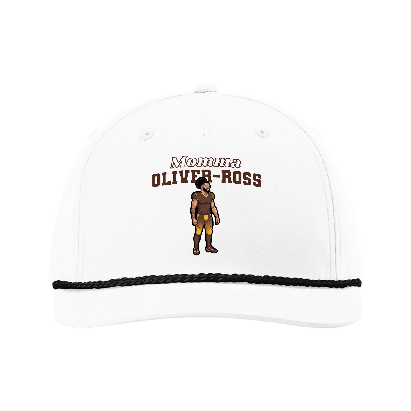 Five-Panel Classic Rope Cap — Mothers Day Block in White