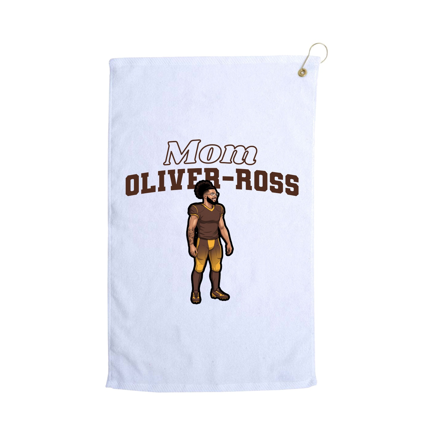 Golf Towel — Mothers Day Block in White