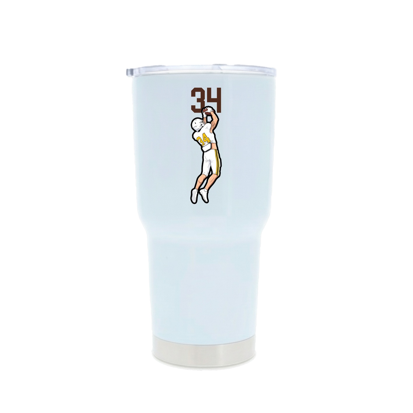 30oz Stainless Steel Tumbler — Number Top in White
