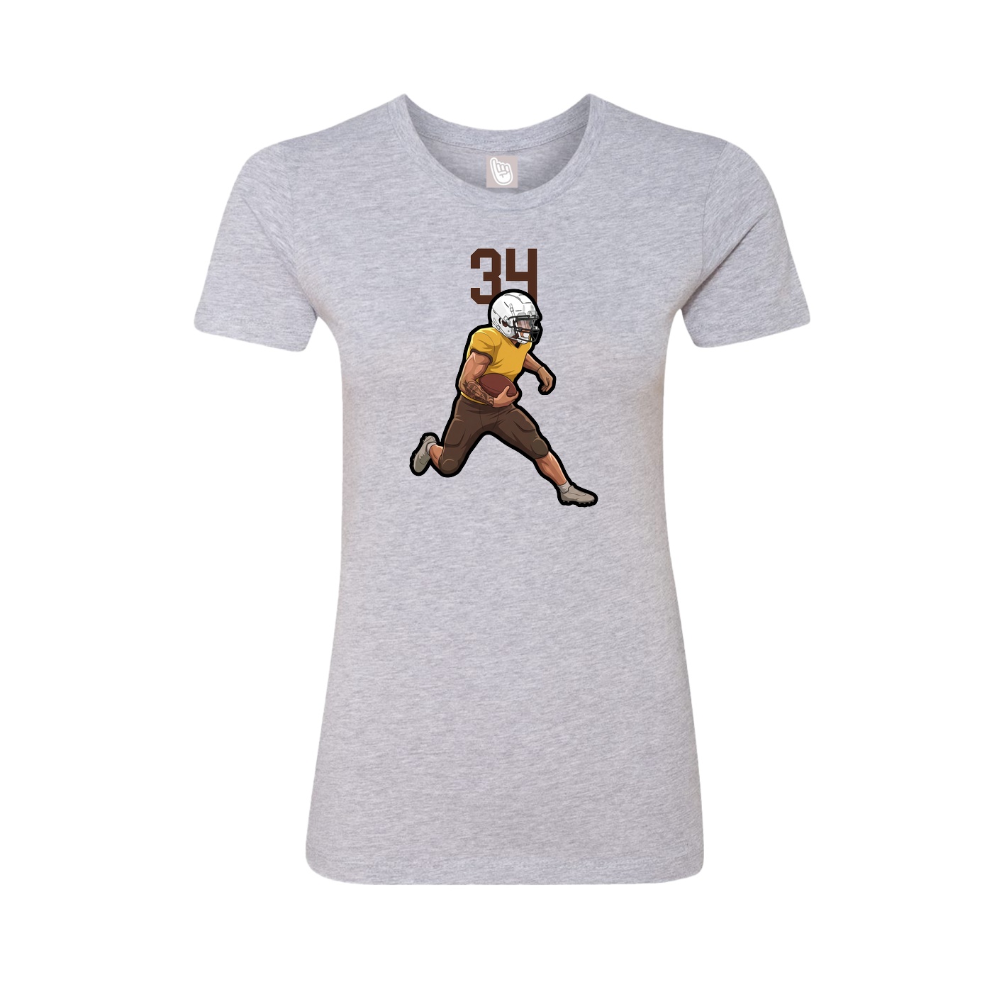 Fitted Women's Tee — Number Top in Grey