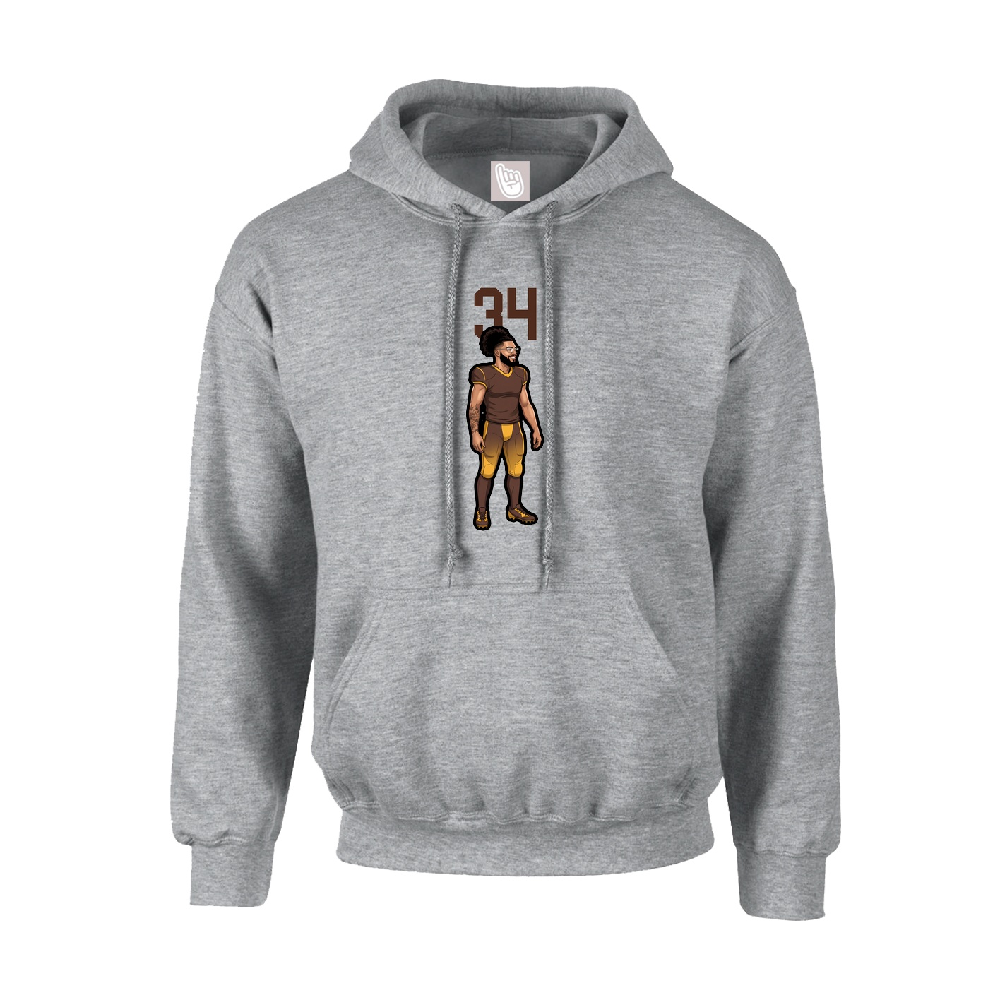 Youth Hoodie — Number Top in Grey