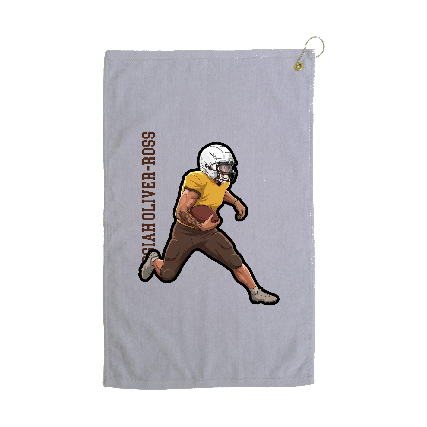 Golf Towel — Name Vertical in Grey