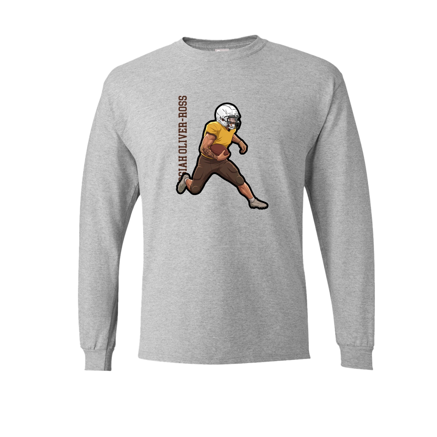 Long Sleeve Tee — Name Vertical in Grey