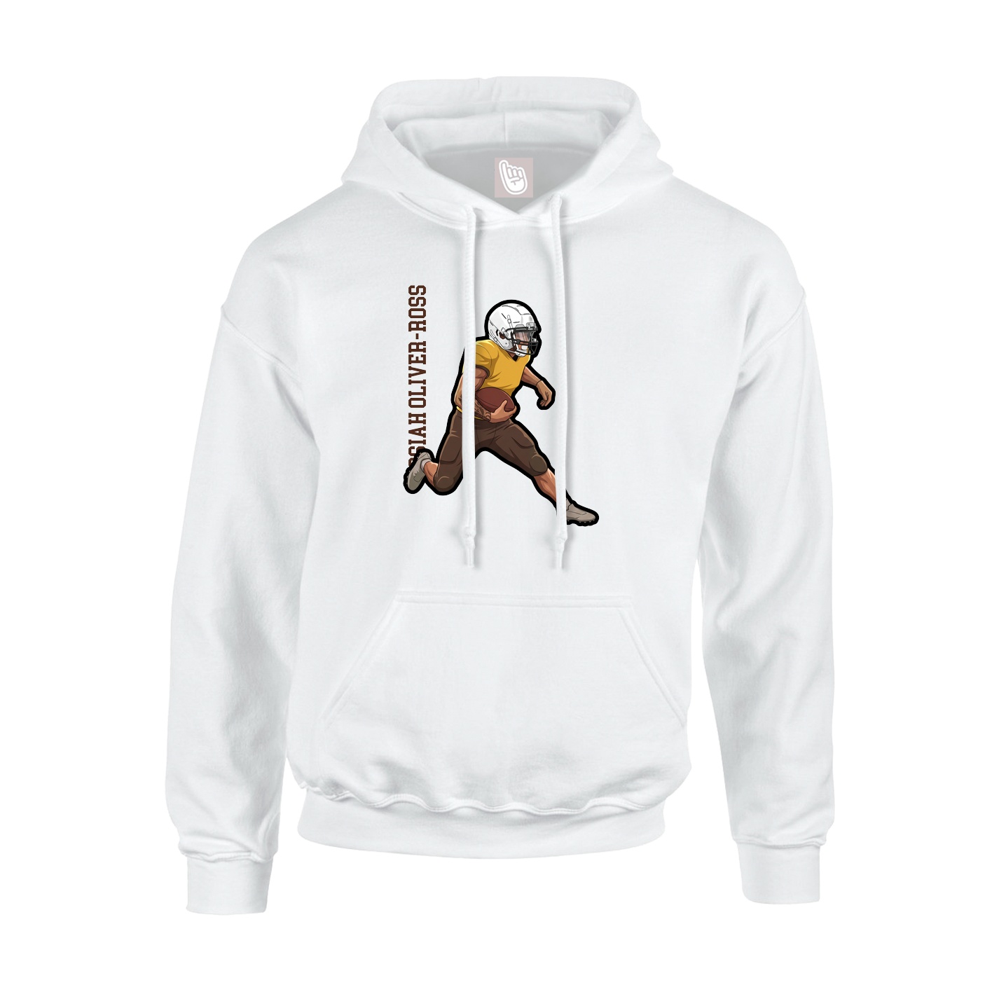 Youth Hoodie — Name Vertical in White