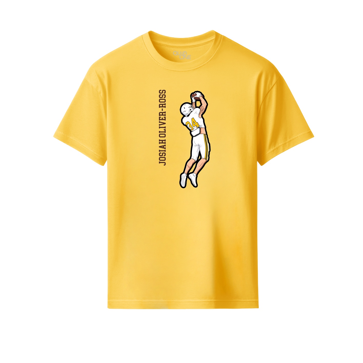 Youth Tee — Name Vertical in Yellow