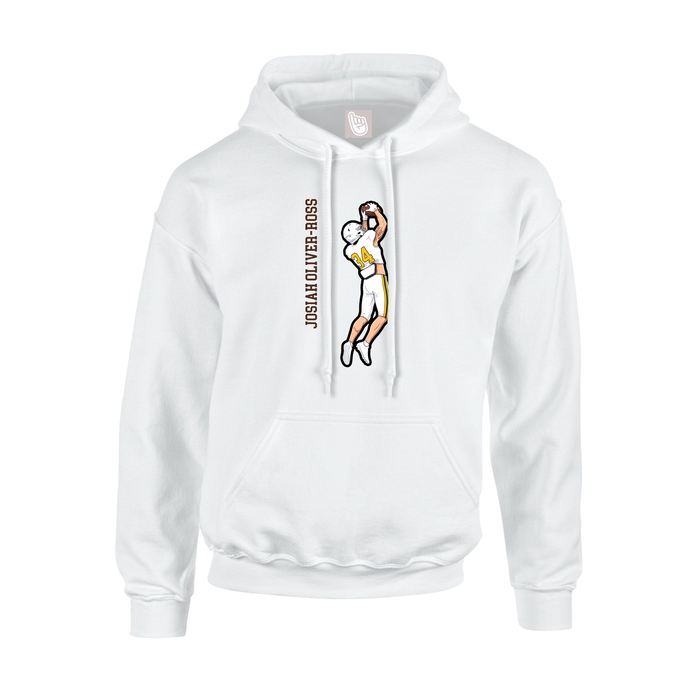 Hoodie — Name Vertical in White