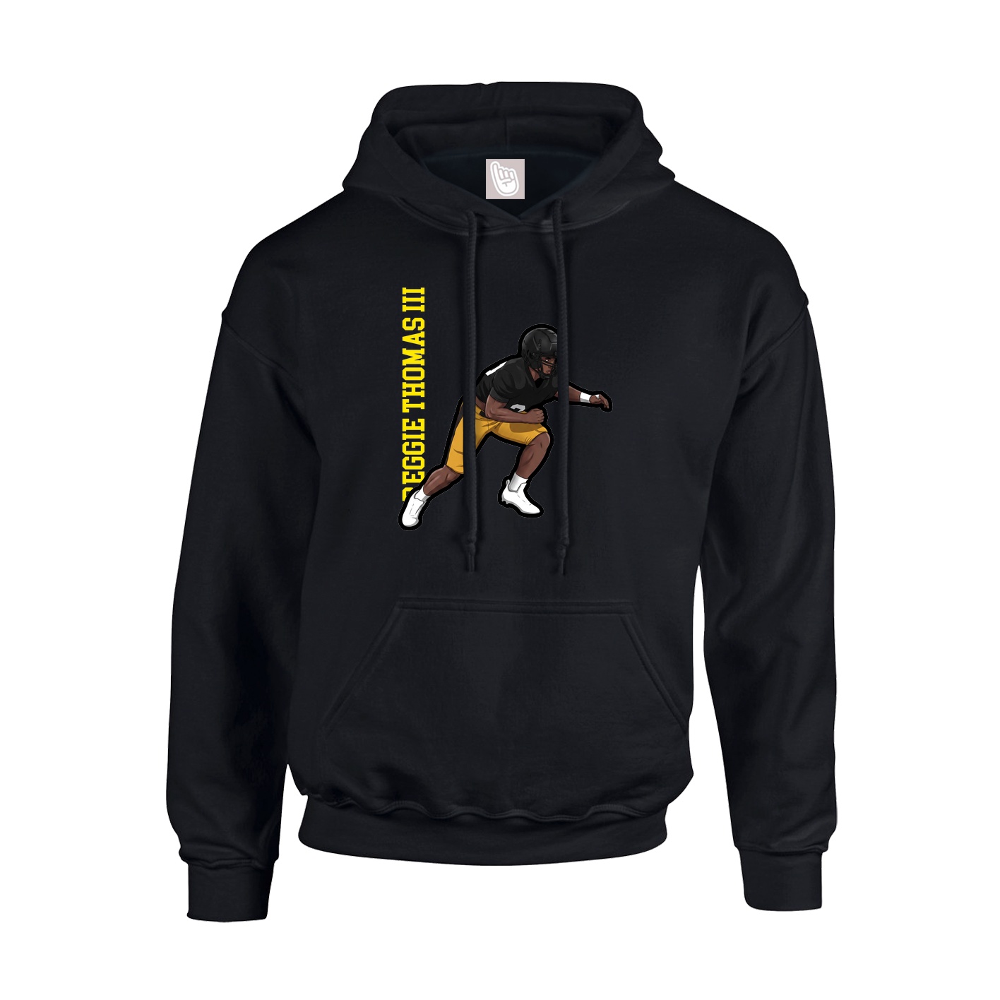 Youth Hoodie — Name Vertical in Black