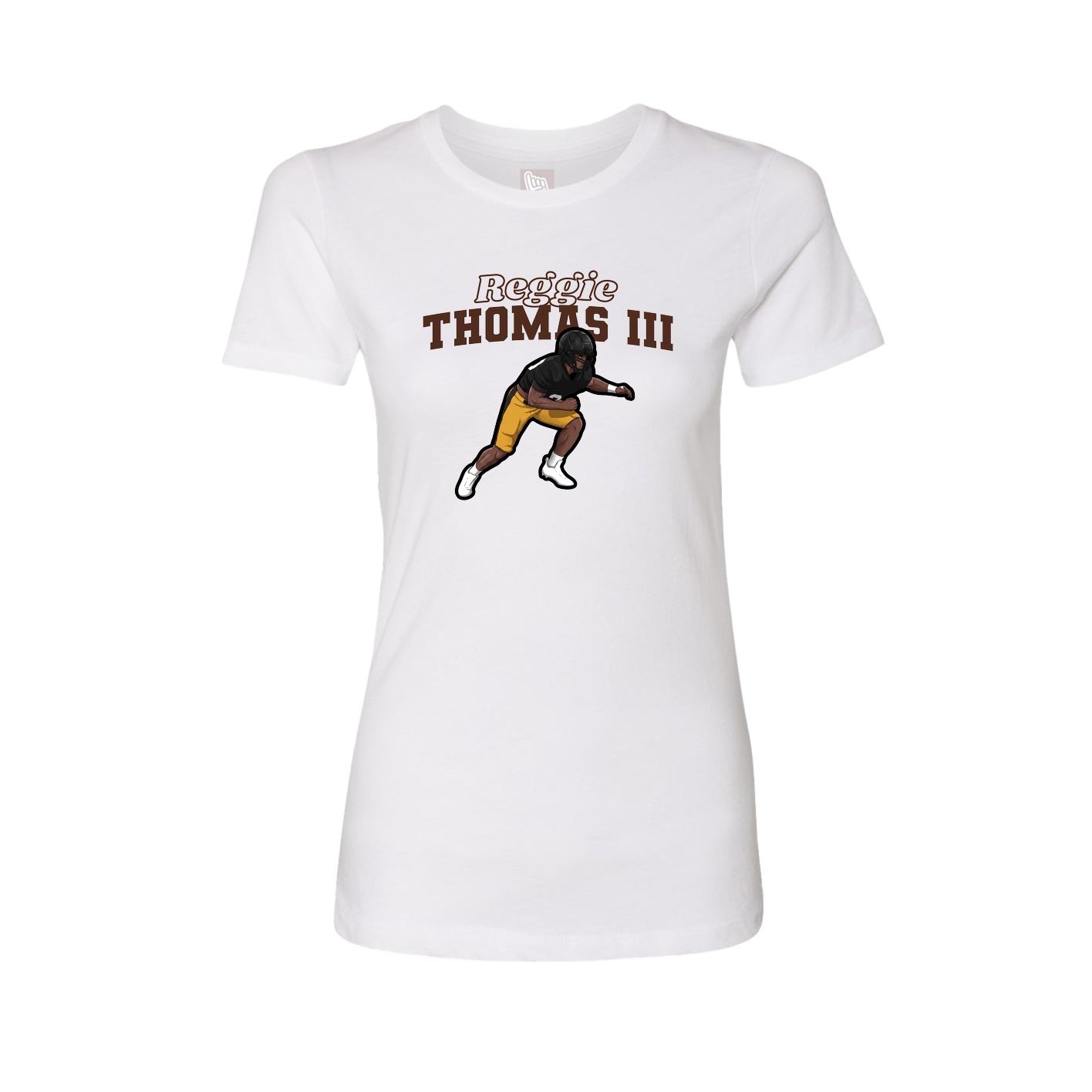 Fitted Women's Tee — Name Arch in White