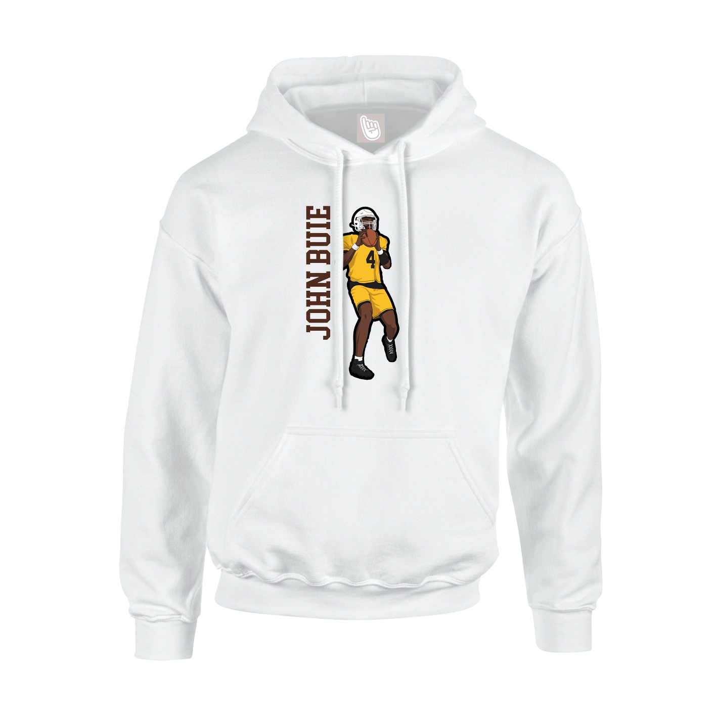 Youth Hoodie — Name Vertical in White