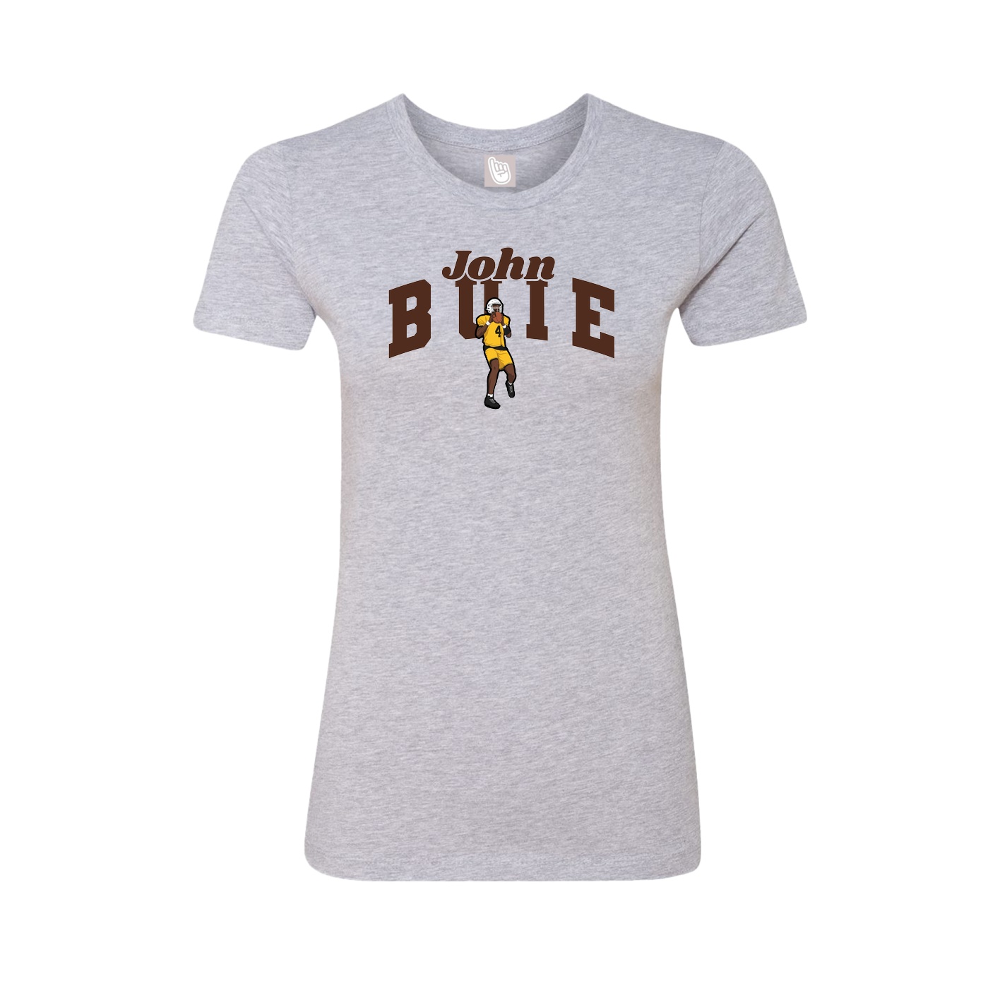 Fitted Women's Tee — Signature Arch in Grey