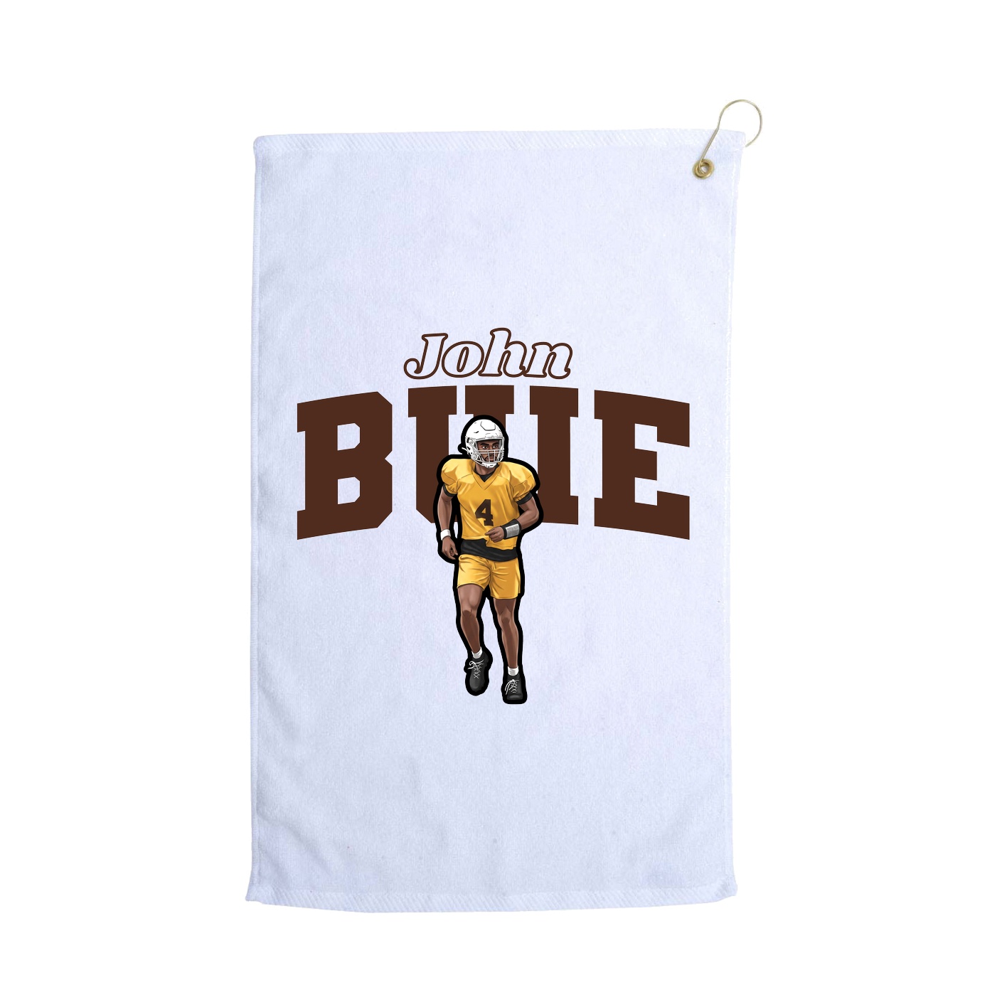 Golf Towel — Name Arch in White