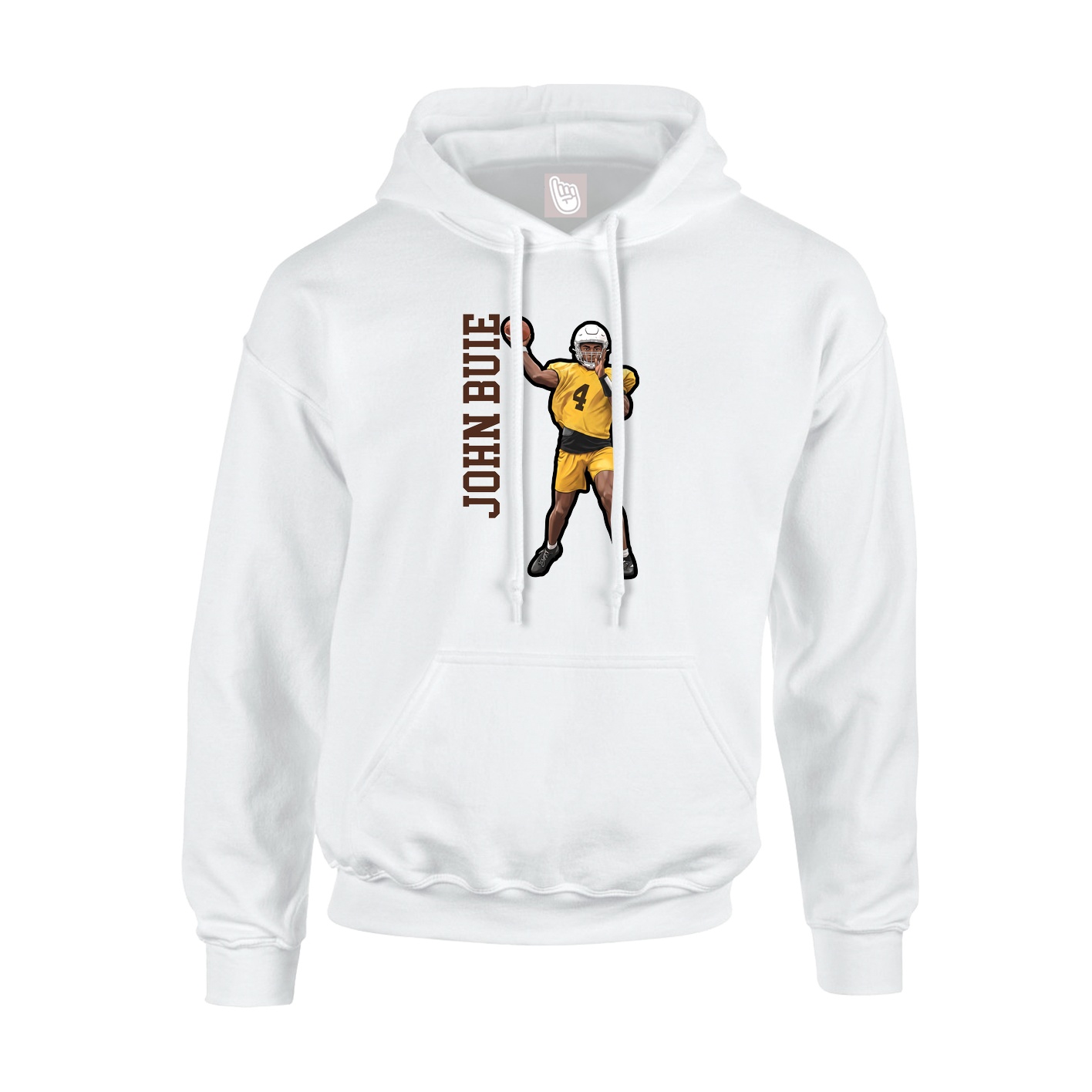 Hoodie — Name Vertical in White
