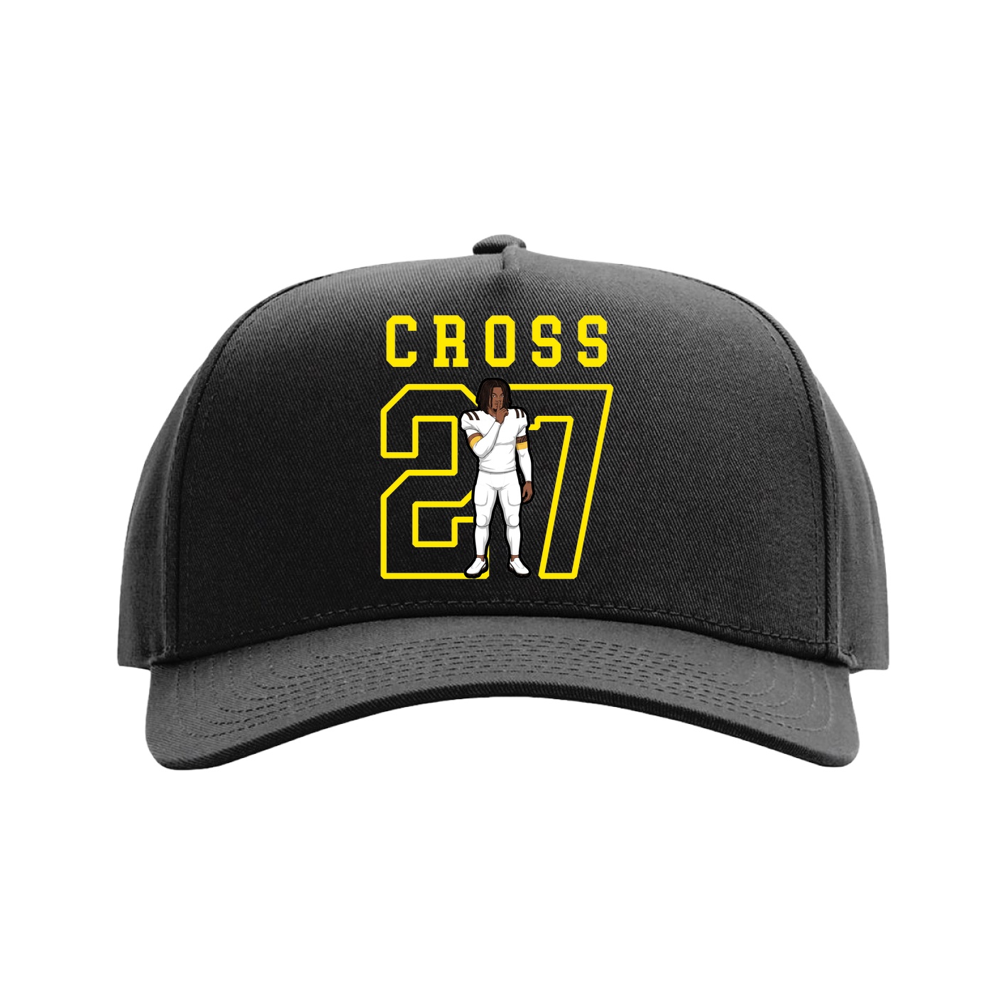 Full Fabric Five-Panel Champ Cap — Shirsey in Black