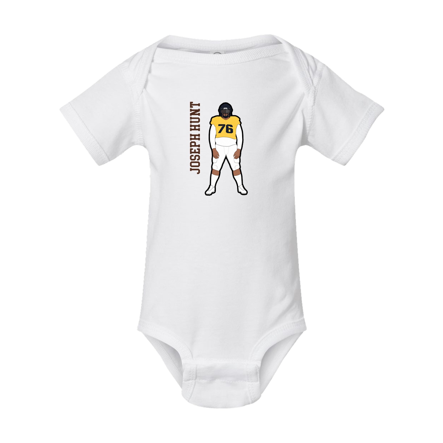 Baby Onesie — Name Vertical in White