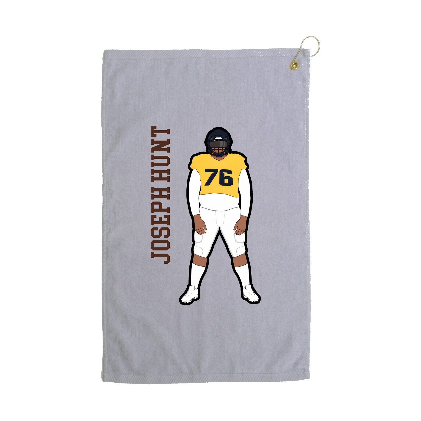 Golf Towel — Name Vertical in Grey