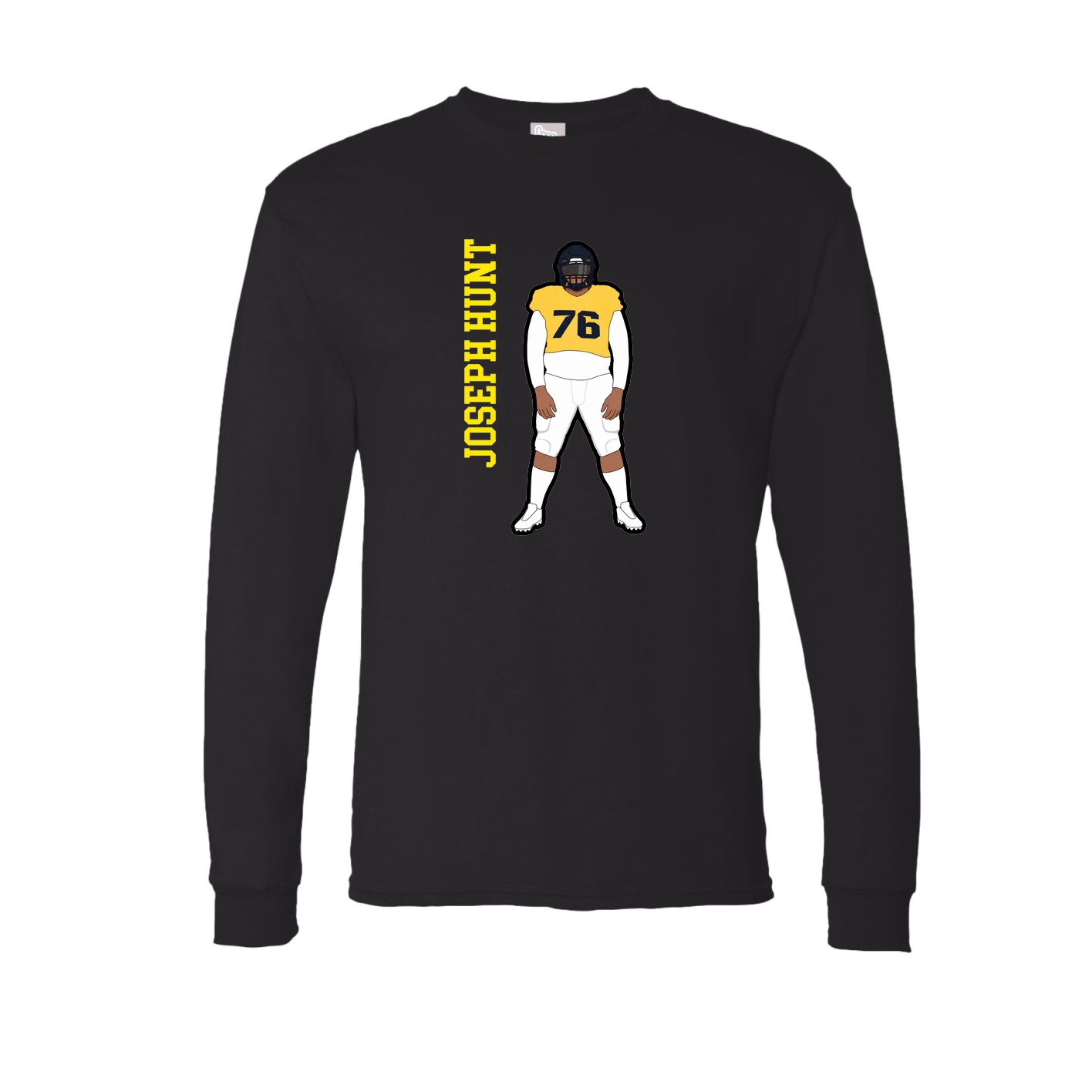Long Sleeve Tee — Name Vertical in Black
