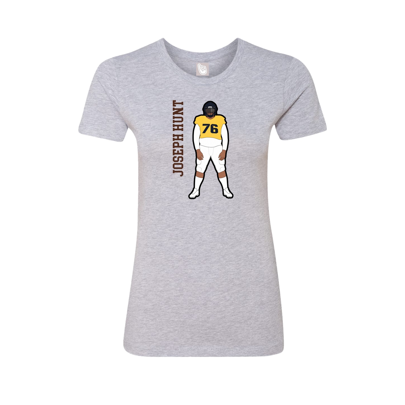 Fitted Women's Tee — Name Vertical in Grey