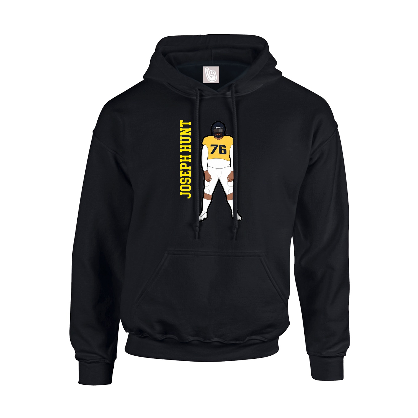 Youth Hoodie — Name Vertical in Black