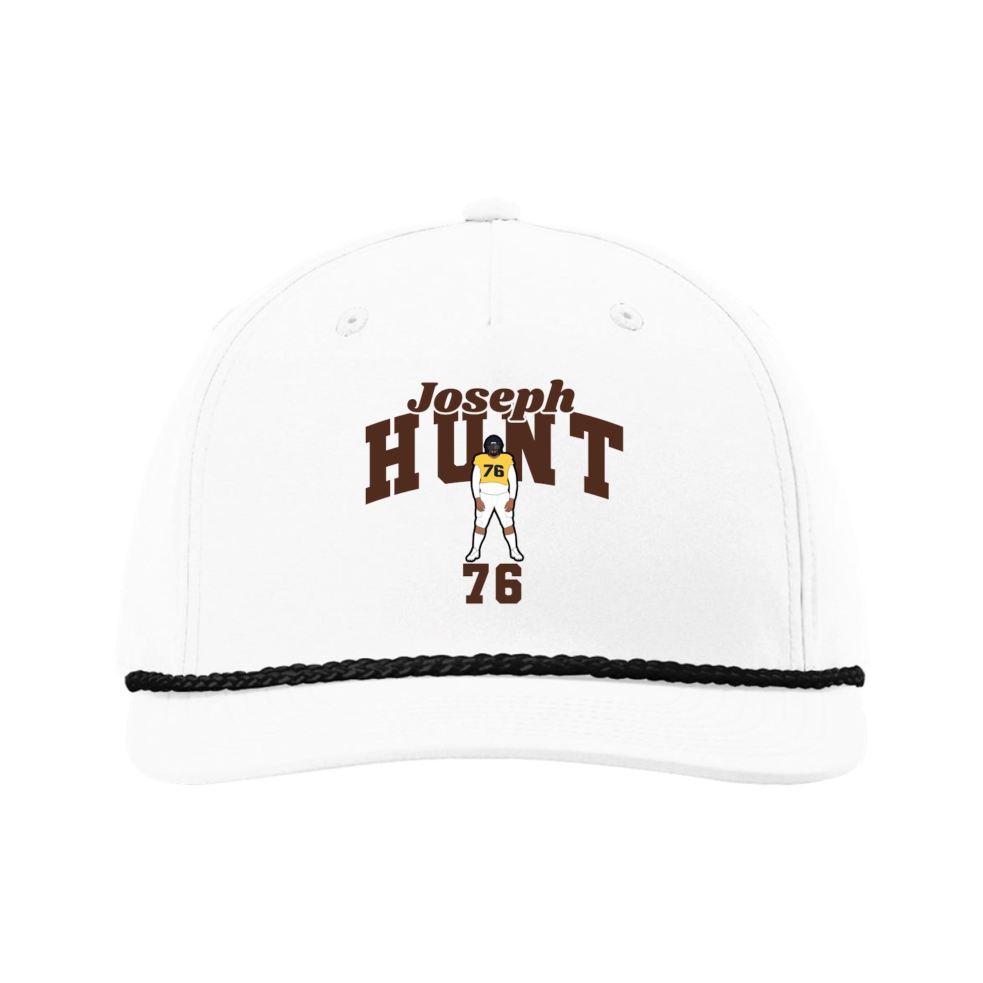 Five-Panel Classic Rope Cap — Signature Arch in White