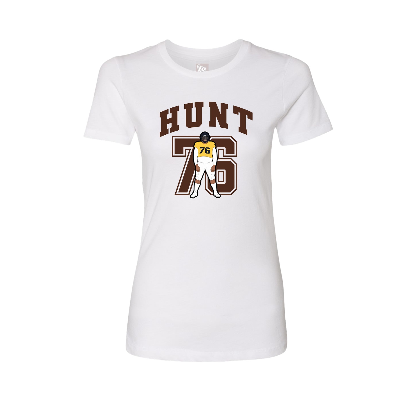 Fitted Women's Tee — Number in White