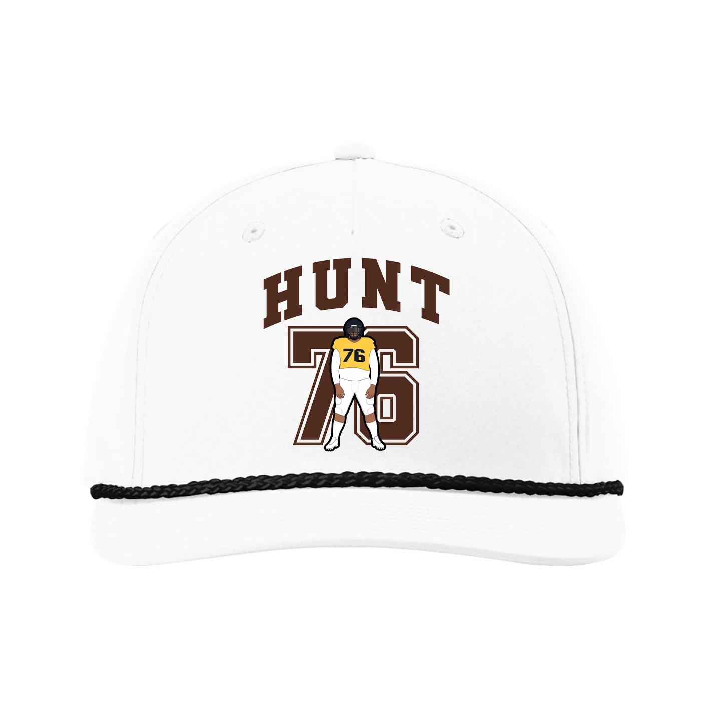 Five-Panel Classic Rope Cap — Number in White