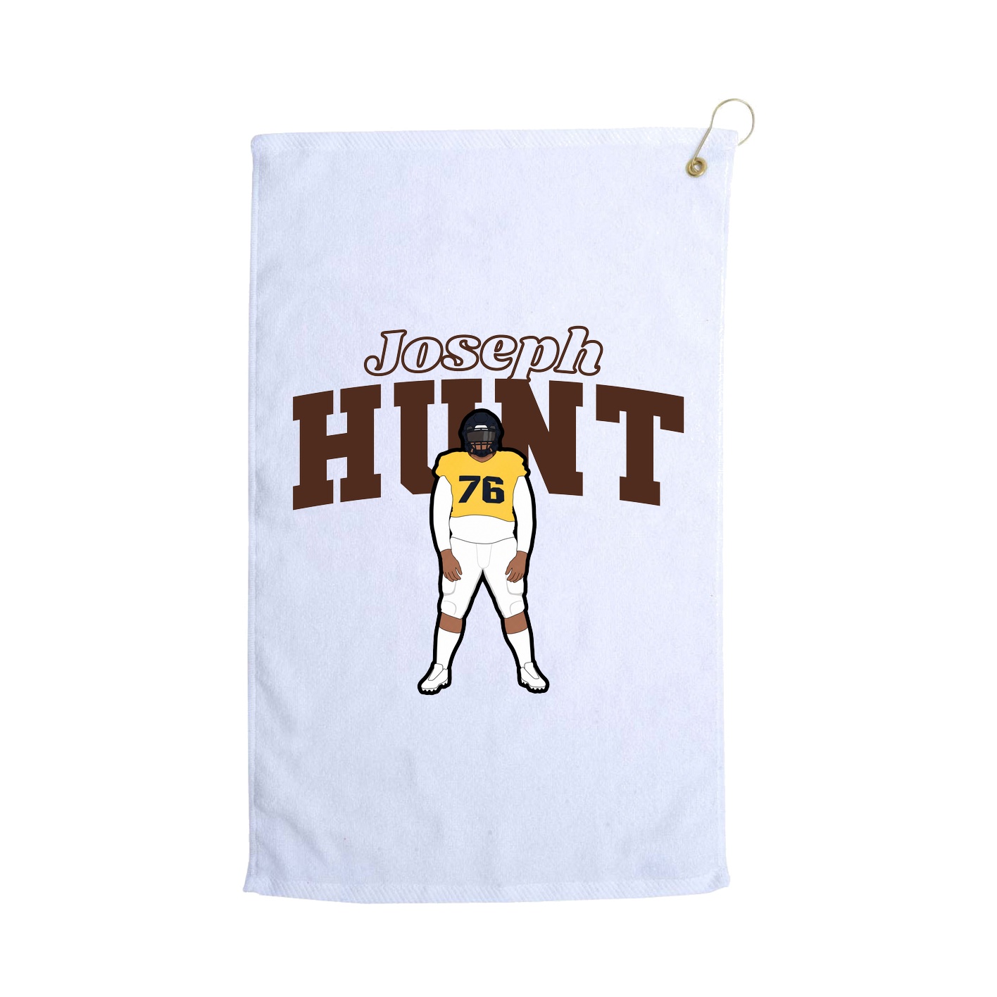 Golf Towel — Name Arch in White