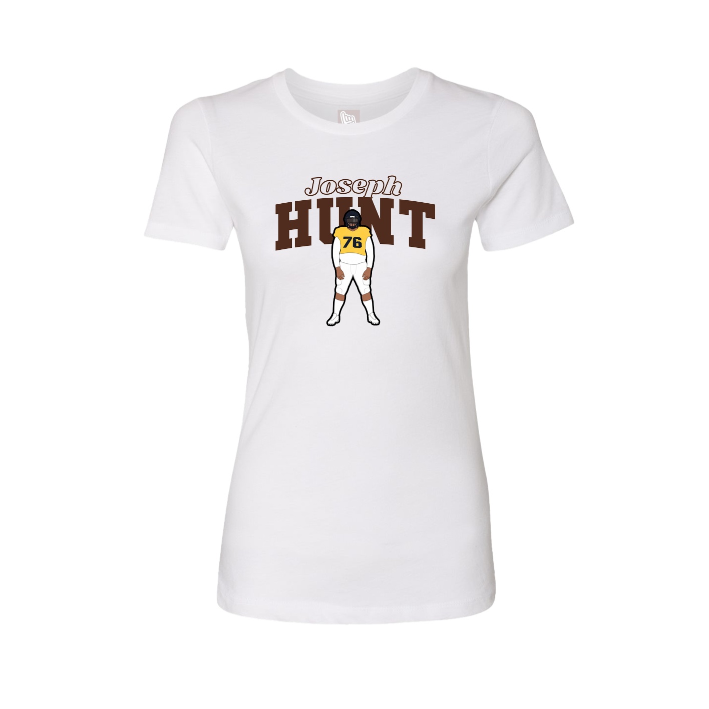 Fitted Women's Tee — Name Arch in White