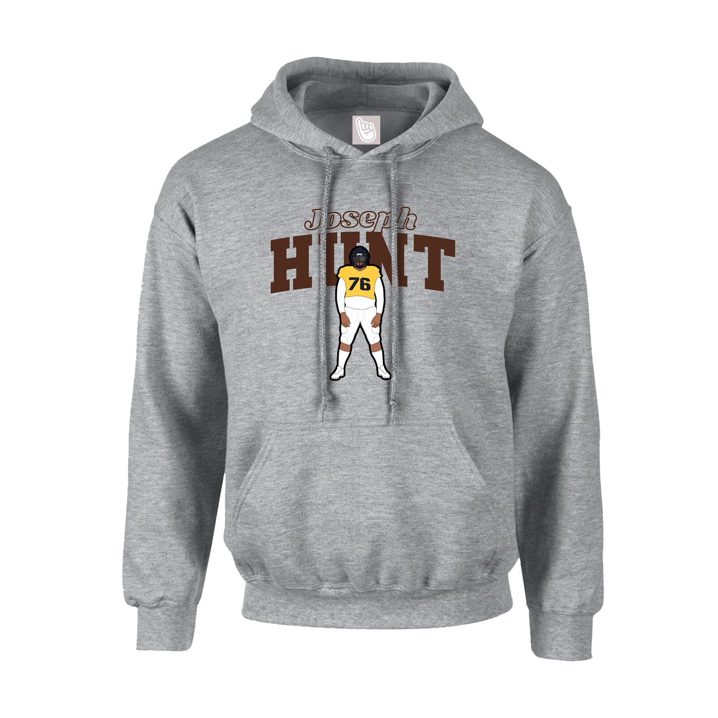 Hoodie — Name Arch in Grey