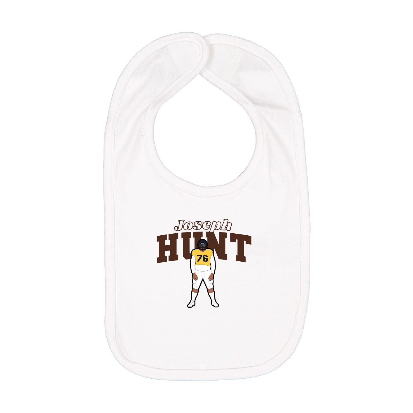 Infant Bib — Name Arch in White