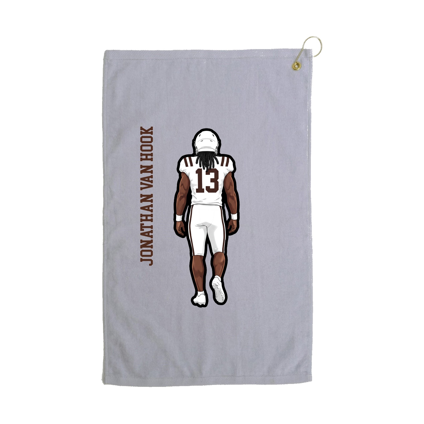 Golf Towel — Name Vertical in Grey