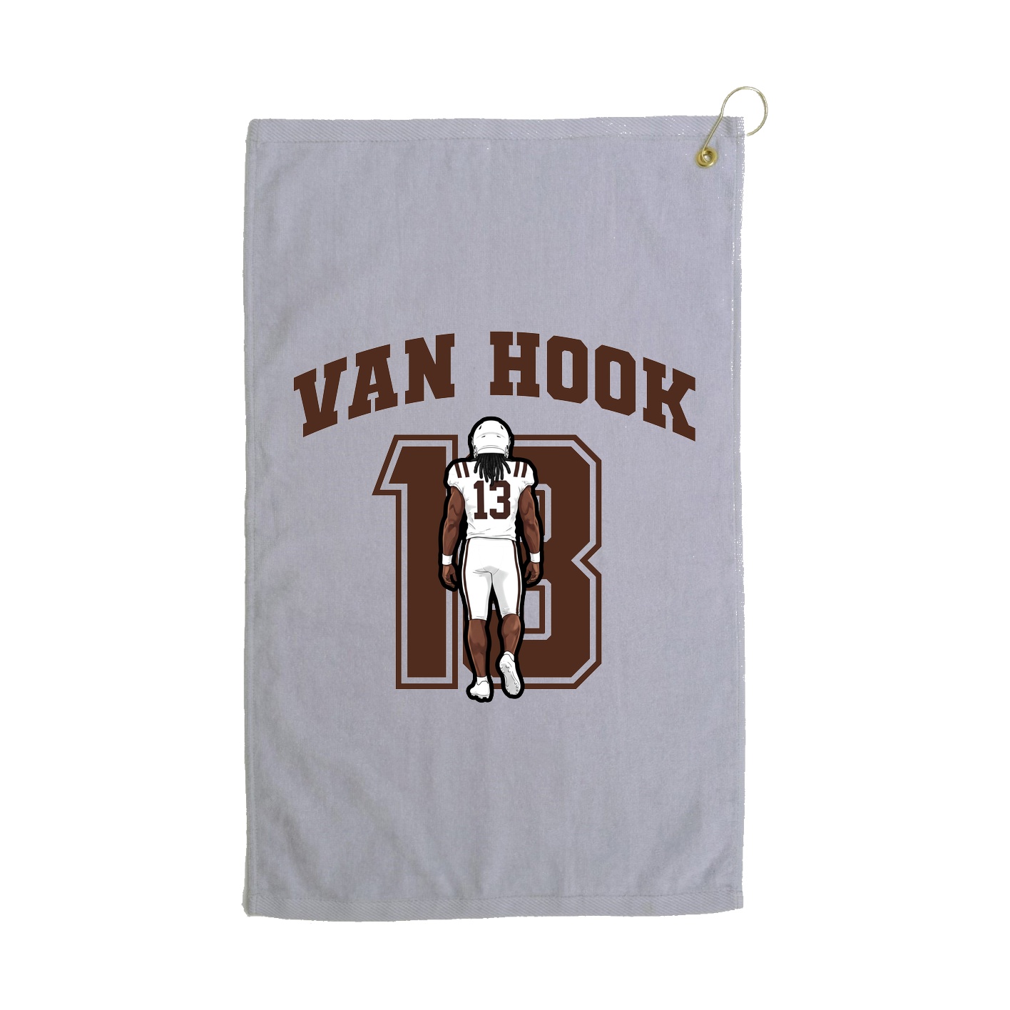 Golf Towel — Number in Grey