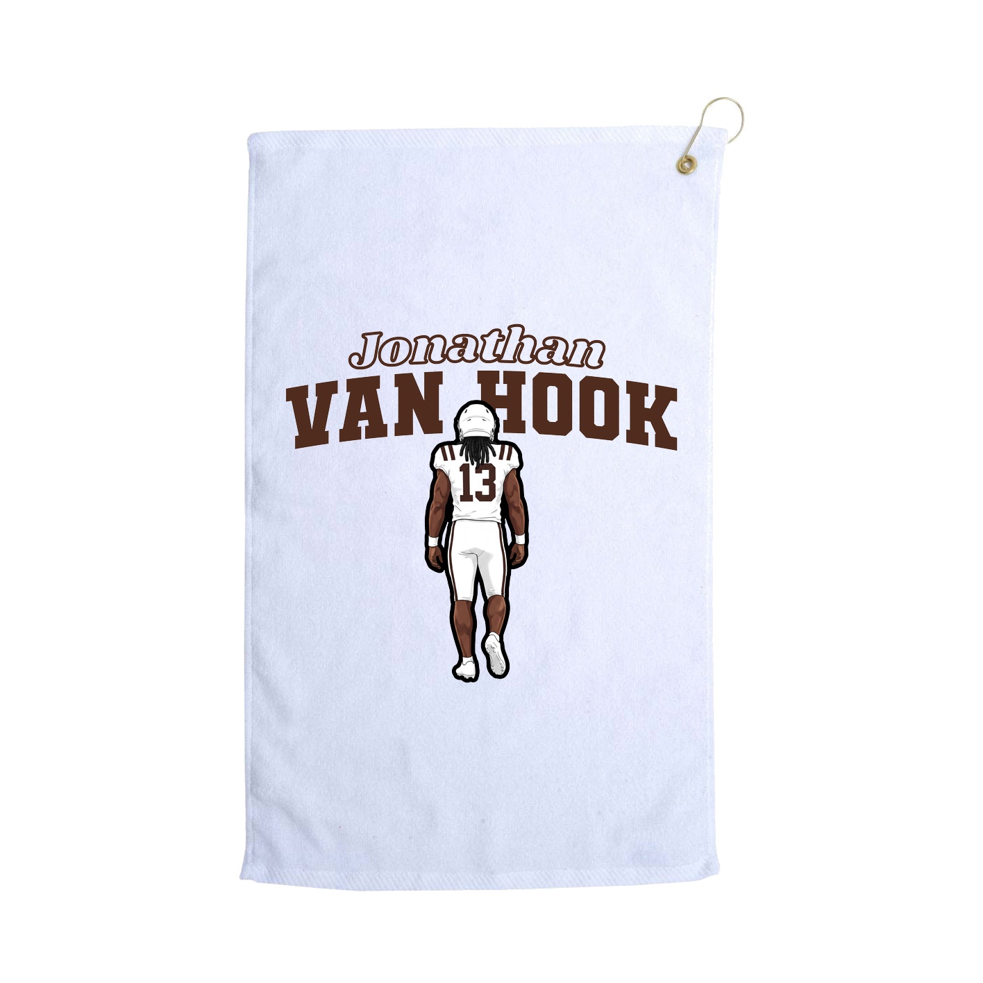 Golf Towel — Name Arch in White