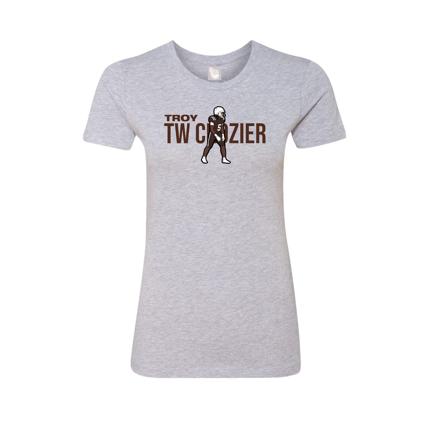 Fitted Women's Tee — Player Name in Grey