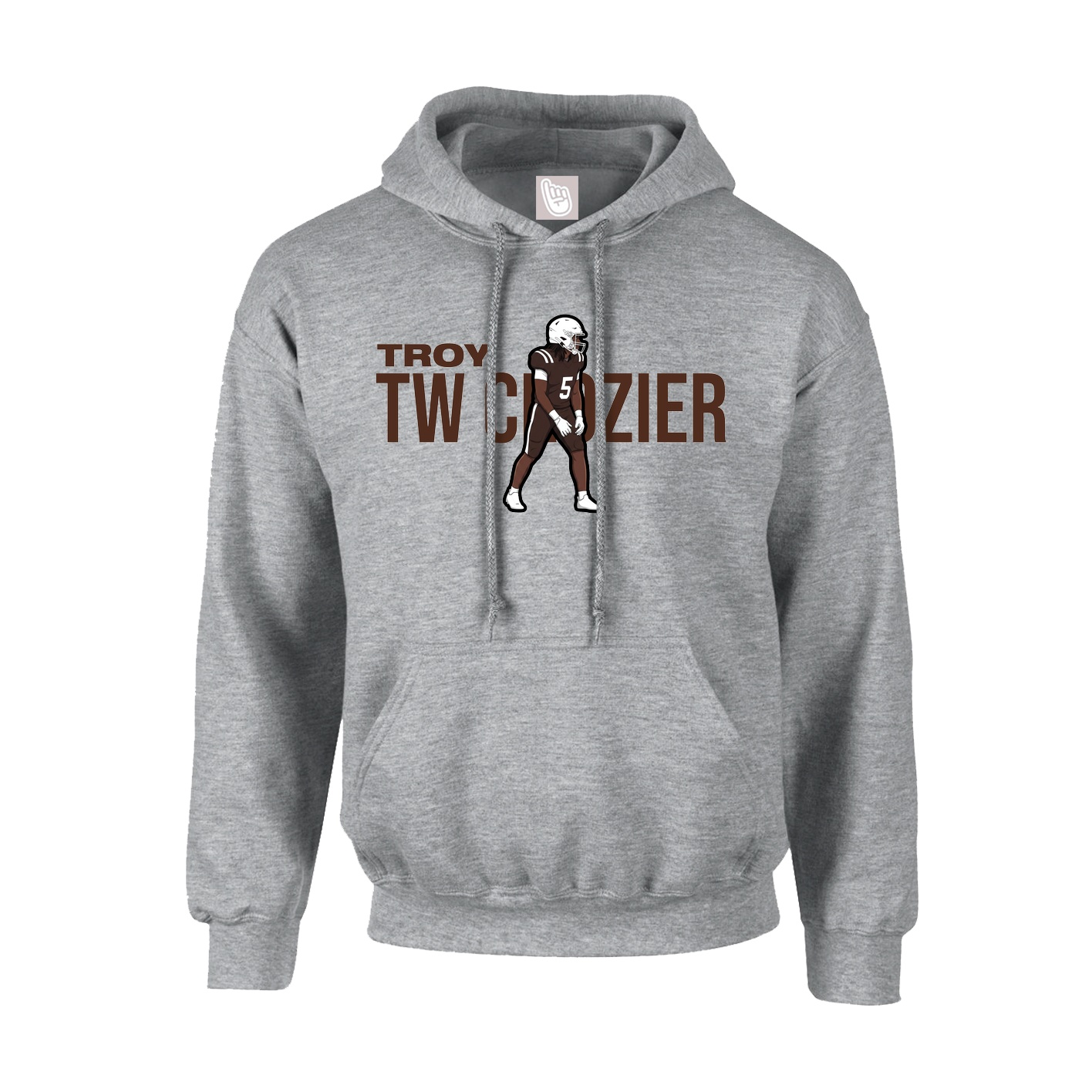 Hoodie — Player Name in Grey