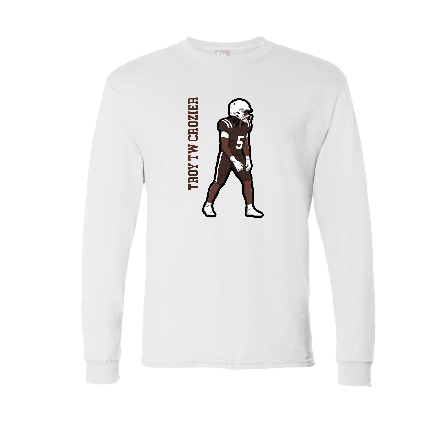 Long Sleeve Tee — Name Vertical in White