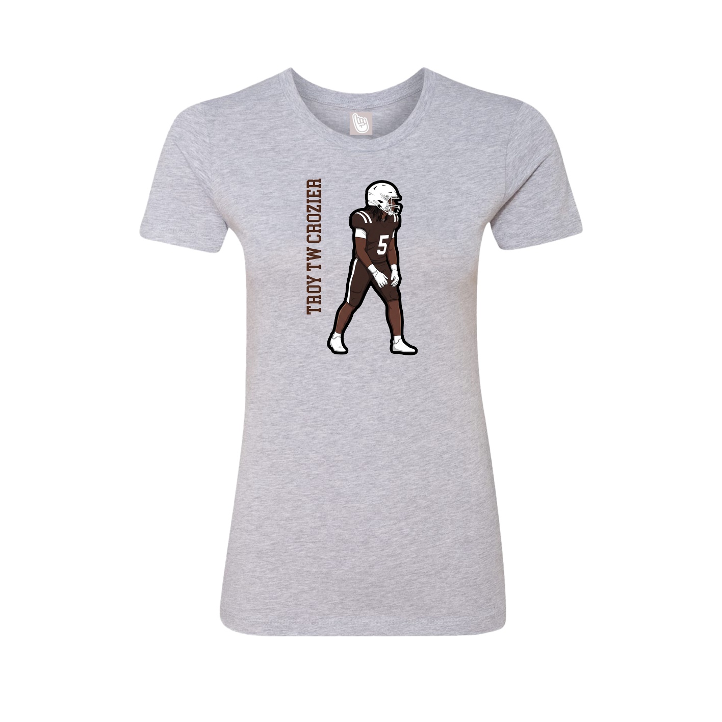 Fitted Women's Tee — Name Vertical in Grey