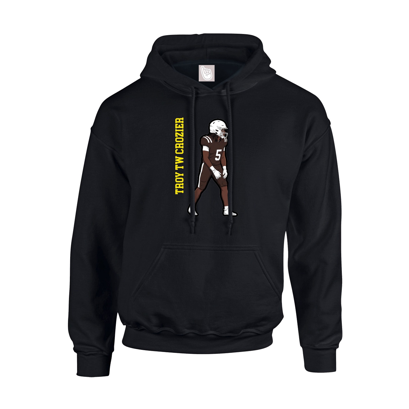 Youth Hoodie — Name Vertical in Black