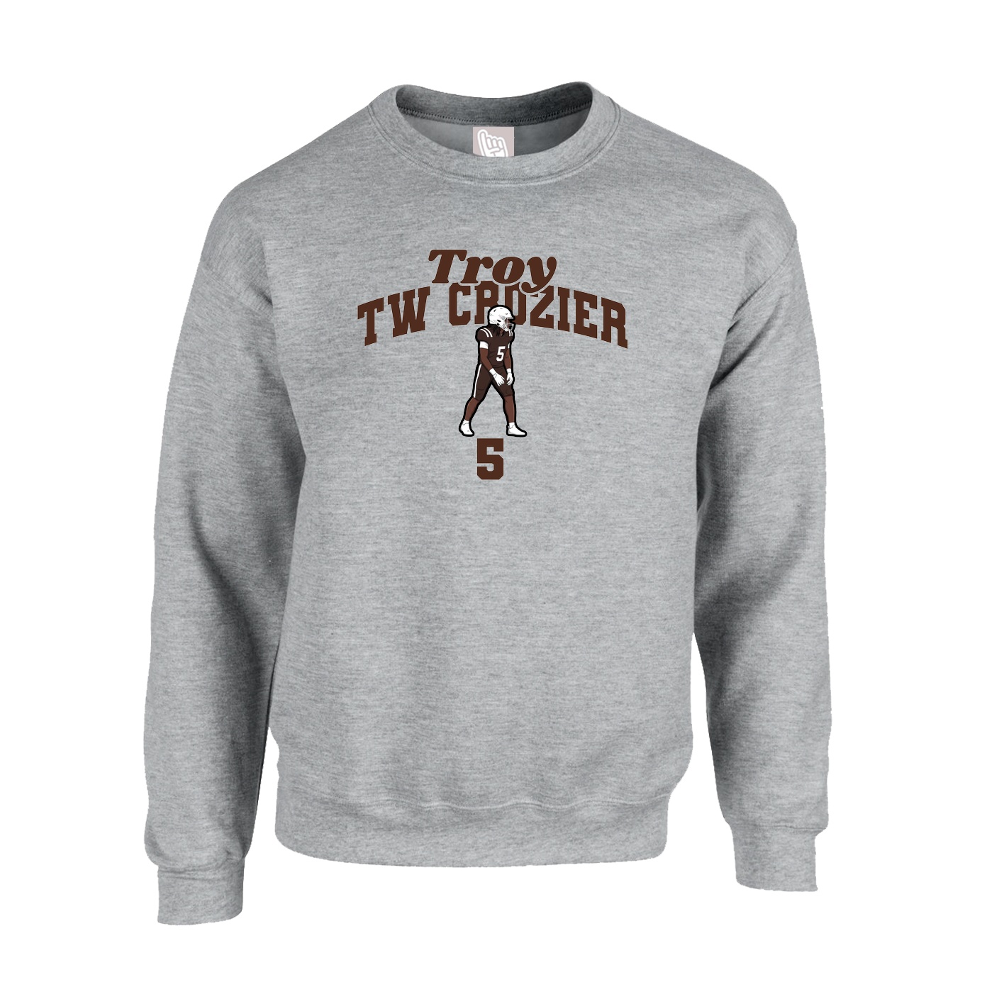 Fleece Crew — Signature Arch in Grey