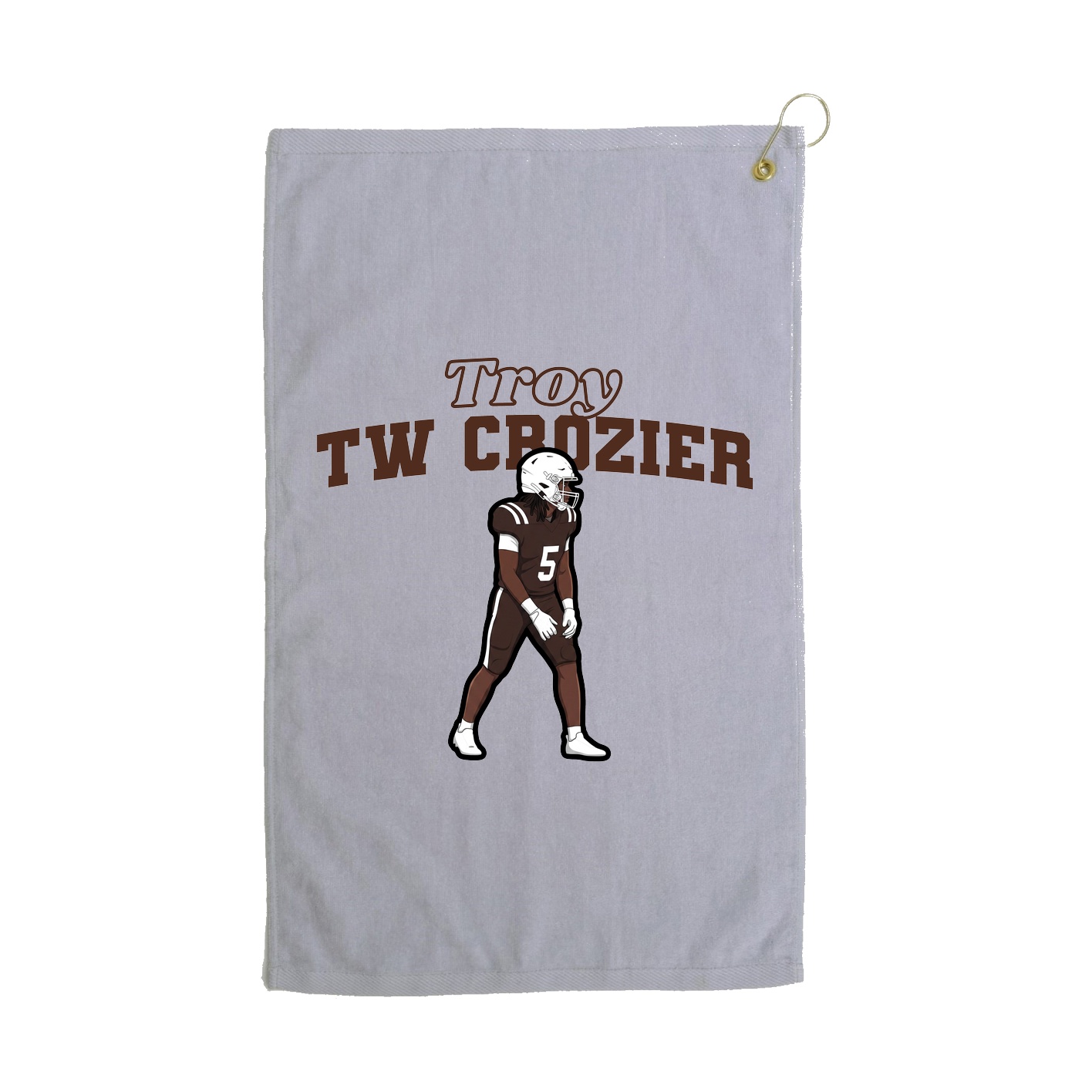 Golf Towel — Name Arch in Grey