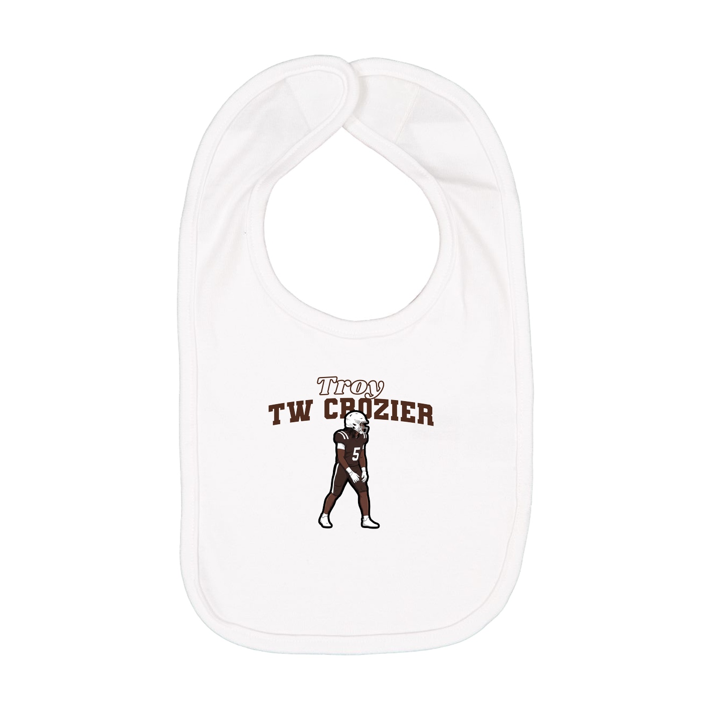 Infant Bib — Name Arch in White