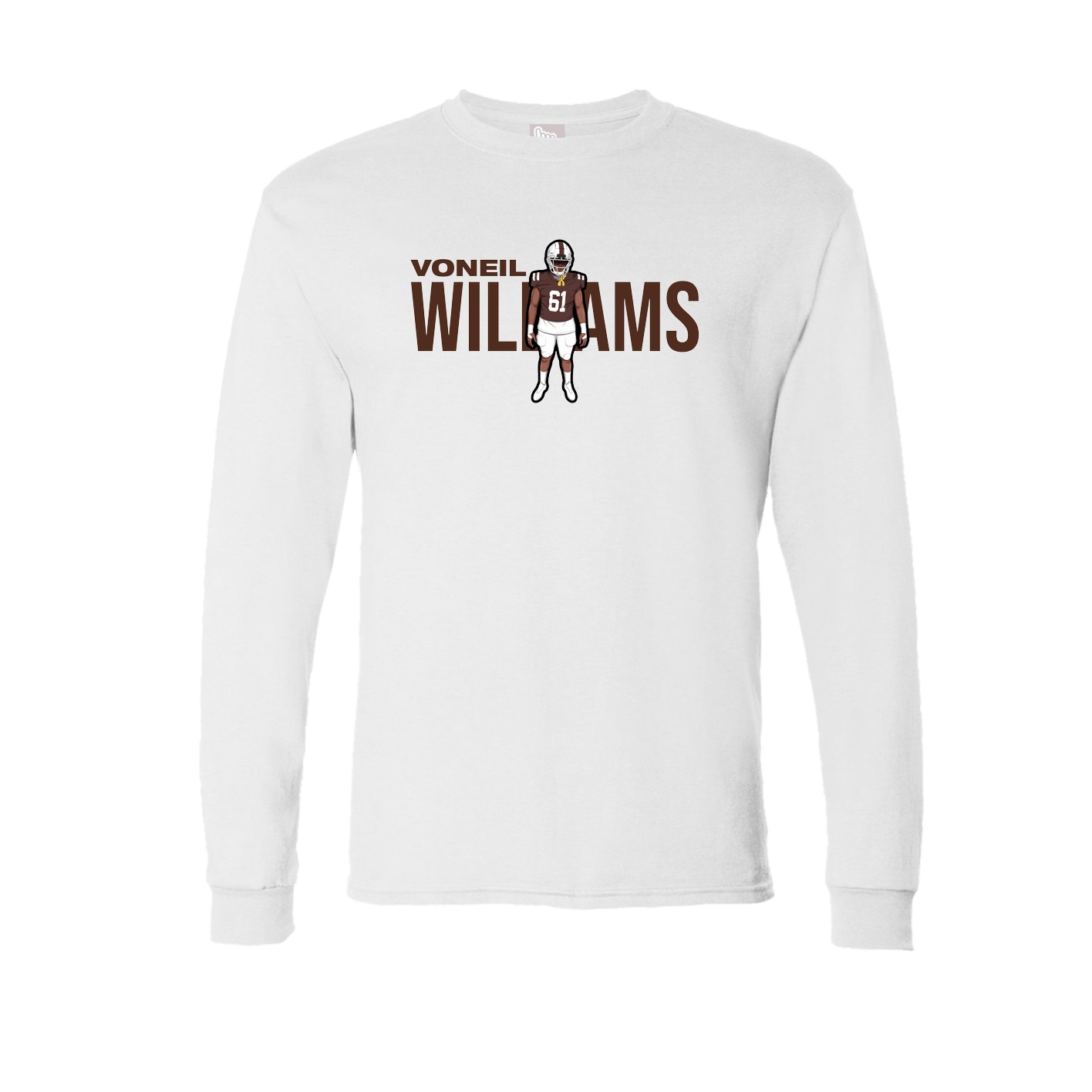 Long Sleeve Tee — Player Name in White