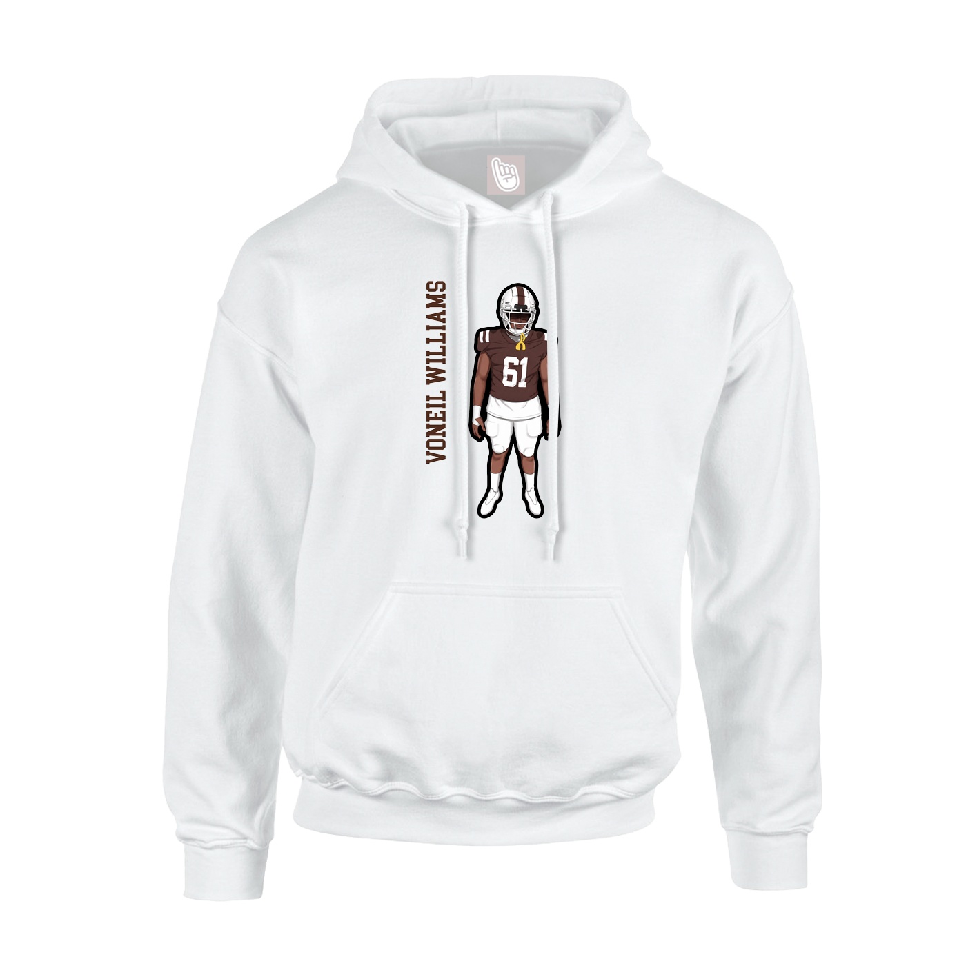 Hoodie — Name Vertical in White