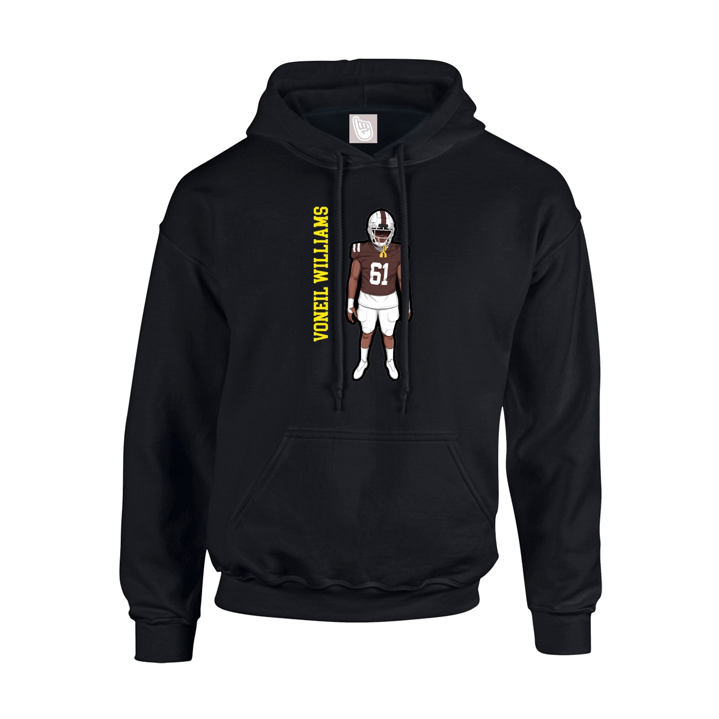 Youth Hoodie — Name Vertical in Black