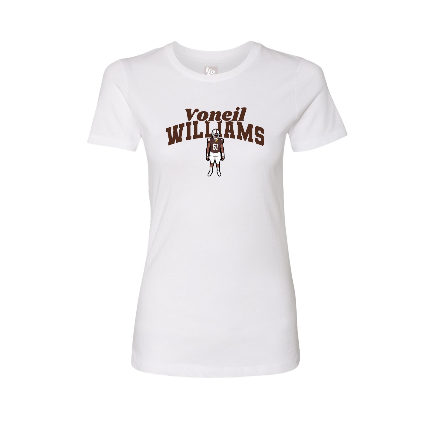 Fitted Women's Tee — Signature Arch in White