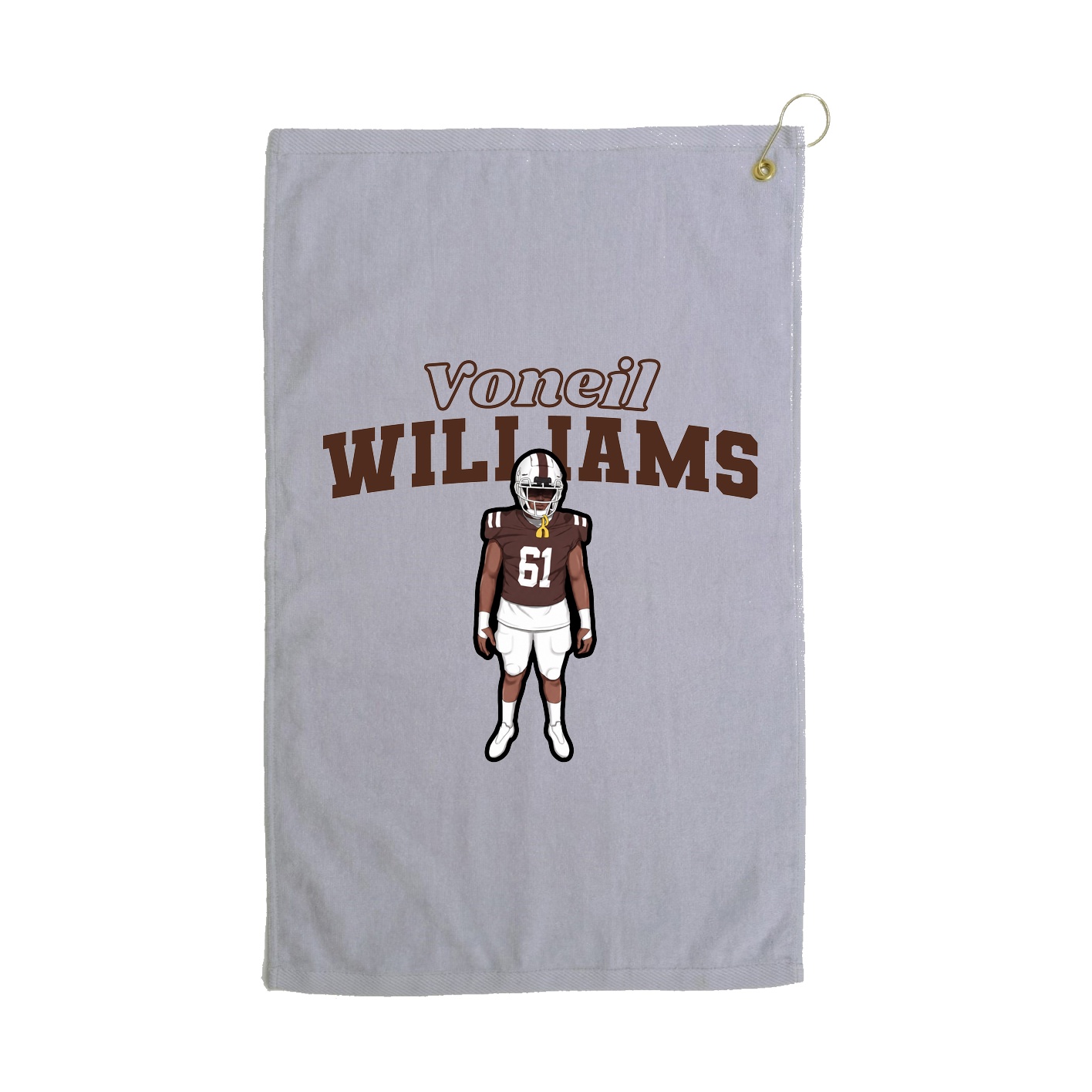 Golf Towel — Name Arch in Grey
