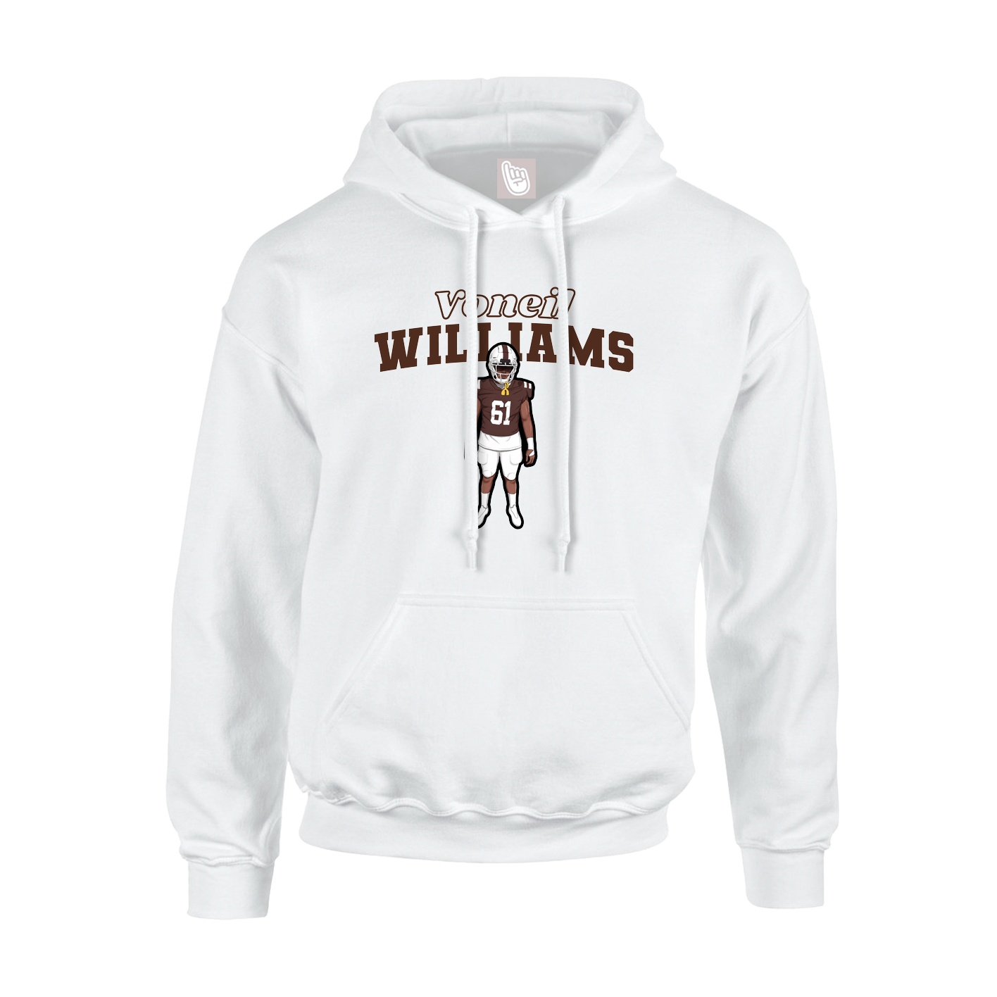 Hoodie — Name Arch in White
