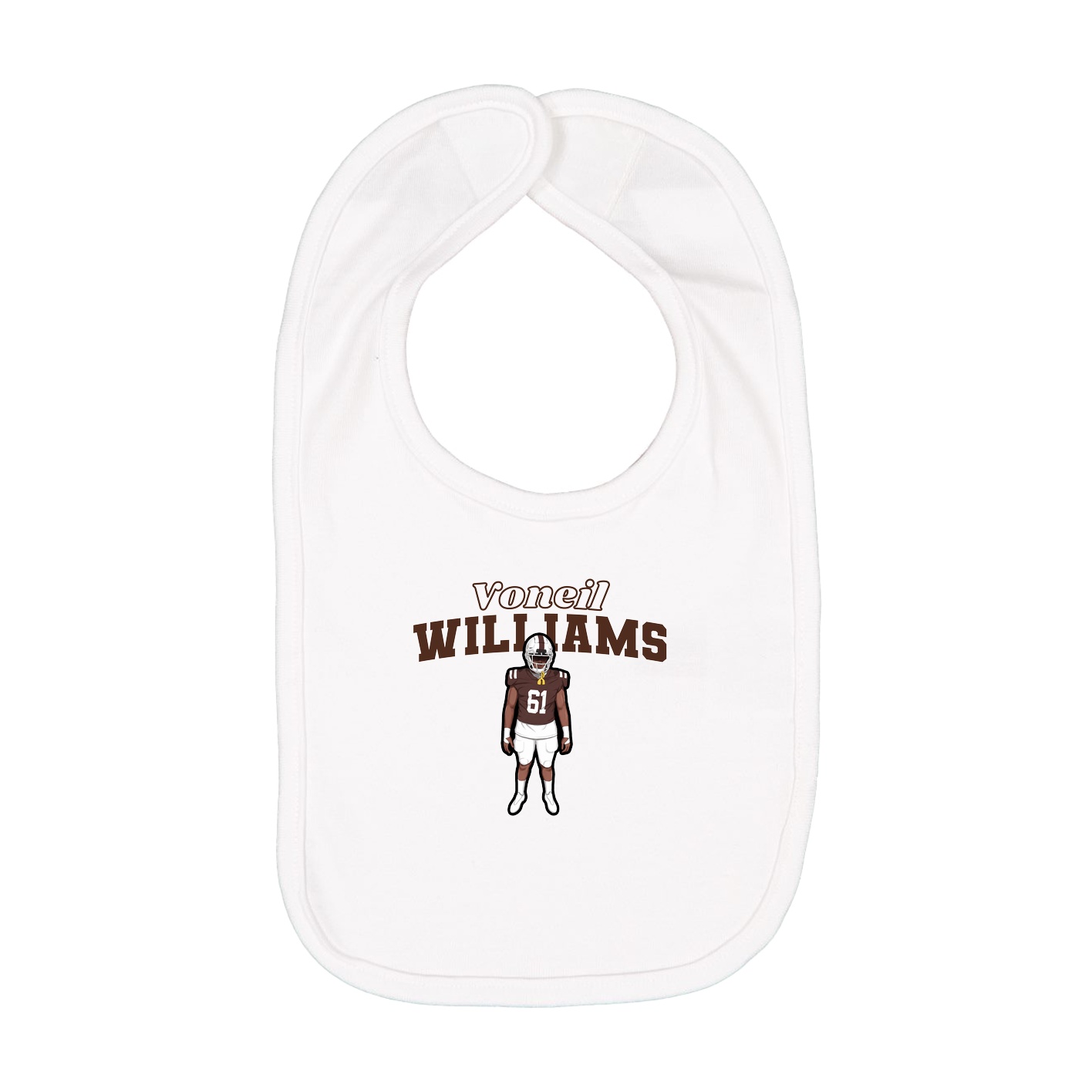 Infant Bib — Name Arch in White
